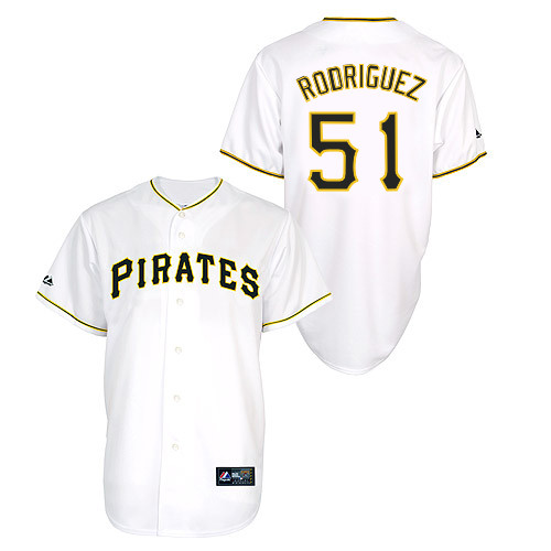 Wandy Rodriguez #51 Youth Baseball Jersey-Pittsburgh Pirates Authentic Home White Cool Base MLB Jersey